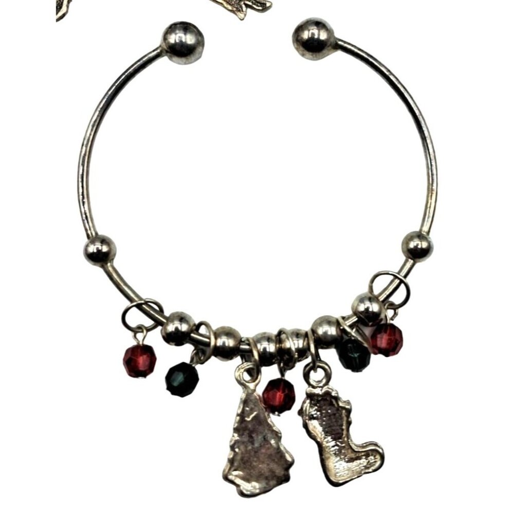Christmas Bracelet Lot of 4 Slide Charm Avon Vintage to Now Costume Jewelry - Picture 11 of 14